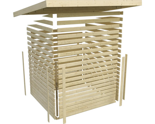 as.73795169.jpg Kaminholzunterstand Karibu mit Abstellraum, inkl. selbstklebende Dachfolie 260 x 92 x 188 cm natur – Bild 12