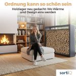 Kaminholzregal sortiQ Metall Holzlager, 170 × 145 cm, Stahl feuerverzinkt und pulverbeschichtet, RAL7016, inkl. Stellfüße, korrosionsgeschützt und witterungsbeständig – Bild 3
