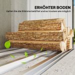 Outsunny Brennholzunterstand erhöhtes Brennholzregal mit Pultdach Schnelle Montage Kaminholzunterstand Metall Holz Lager Brennholzlager Garten Holzlager für Kaminholz Dunkelgrau – Bild 5