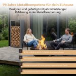 Kaminholzregal sortiQ Metall Holzlager, 90 × 165 cm, Stahl feuerverzinkt und pulverbeschichtet, DB703 Eisenglimmer, inkl. Stellfüße, korrosionsgeschützt und witterungsbeständig – Bild 4