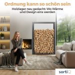 Kaminholzregal sortiQ Metall Holzlager, 130 × 165 cm, Stahl feuerverzinkt und pulverbeschichtet, RAL7016, inkl. Stellfüße, korrosionsgeschützt und witterungsbeständig – Bild 3