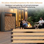 Kaminholzregal sortiQ Metall Holzlager, 170 × 165 cm, Stahl feuerverzinkt und pulverbeschichtet, DB703 Eisenglimmer, inkl. Stellfüße, korrosionsgeschützt und witterungsbeständig – Bild 4