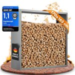 Kaminholzregal sortiQ Metall Holzlager, 170 × 165 cm, Stahl feuerverzinkt und pulverbeschichtet, DB701 Silberglimmer, inkl. Stellfüße, korrosionsgeschützt und witterungsbeständig